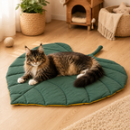 Purrfect Leaf Mat 60 × 60 cm | Soft Washable Leaf-Shaped Cat Mat