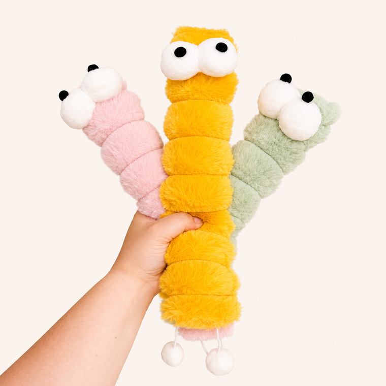 Crazy Giant Caterpillar Catnip Kicker Toy – Large Plush Interactive Cat Toy for Kicking, Biting & Bunny Kicks (37cm)