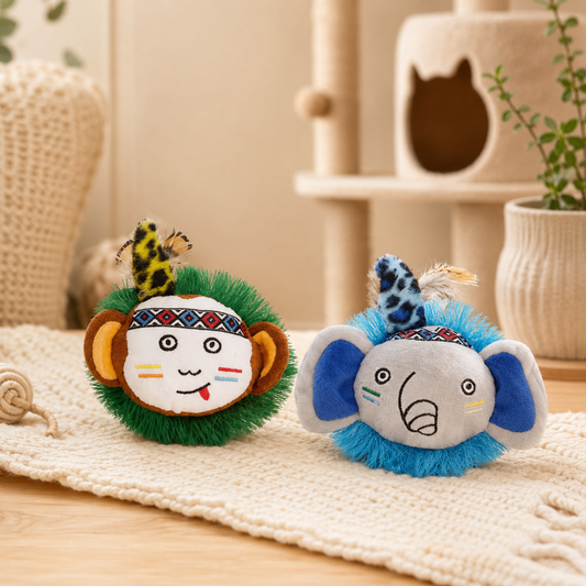 Catnip Plush Animal Cat Toys – Interactive Feather & Fringe Toys for Cats