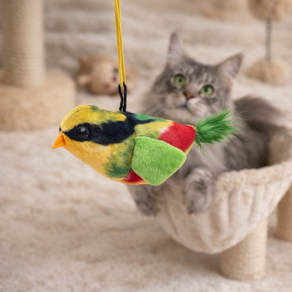 Chirping Bird Cat Toy – Interactive Plush Bird with sound