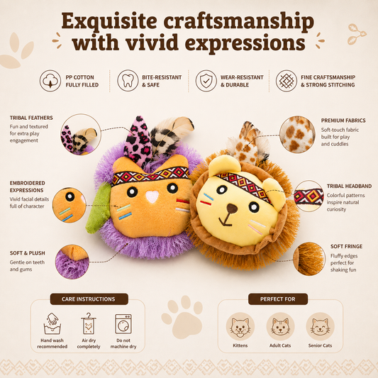 Catnip Plush Animal Cat Toys – Interactive Feather & Fringe Toys for Cats