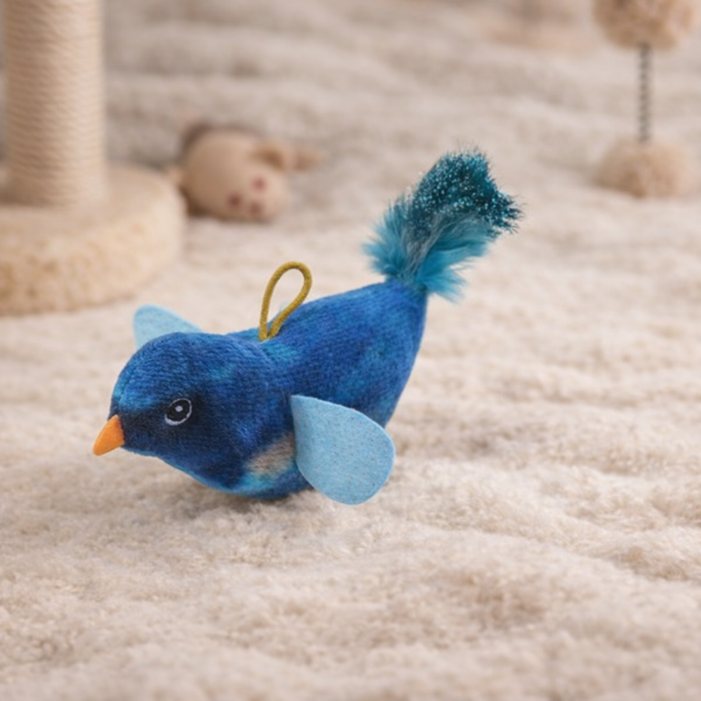 Chirping Bird Cat Toy – Interactive Plush Bird with sound