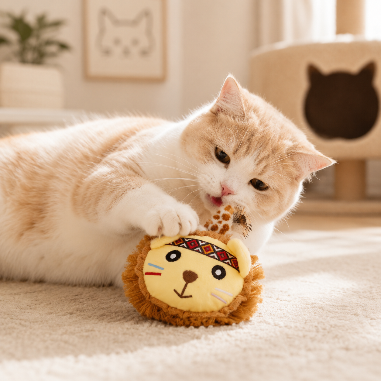 Catnip Plush Animal Cat Toys – Interactive Feather & Fringe Toys for Cats