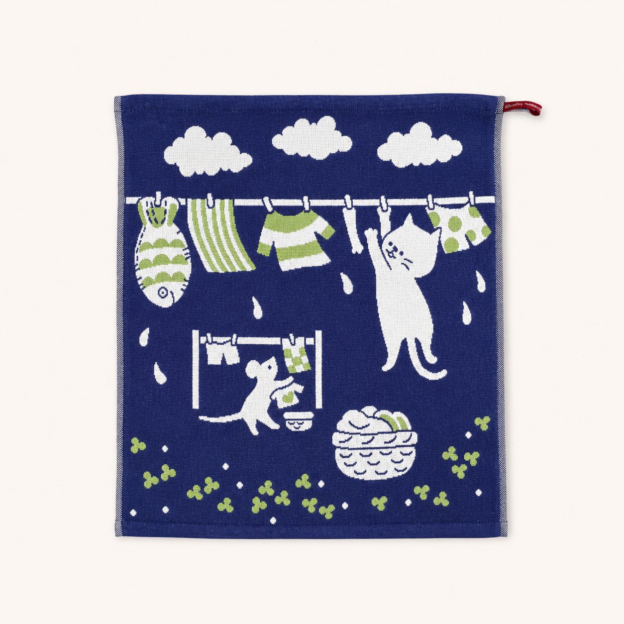 Hanging Cat Design Hand Towel – Super Absorbent Kitchen & Bathroom Fingertip Towel, Cute Cat Pattern Washcloth, Non-Shedding