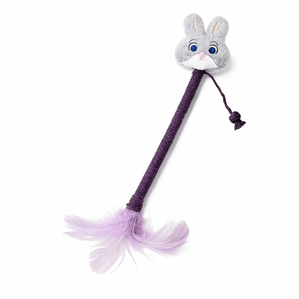 Feather Cat Toy Rope Chew Wand – Durable Braided Bite-Resistant Dental Cleaning Toy