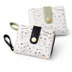 Cat Print Wallet – Green / Black