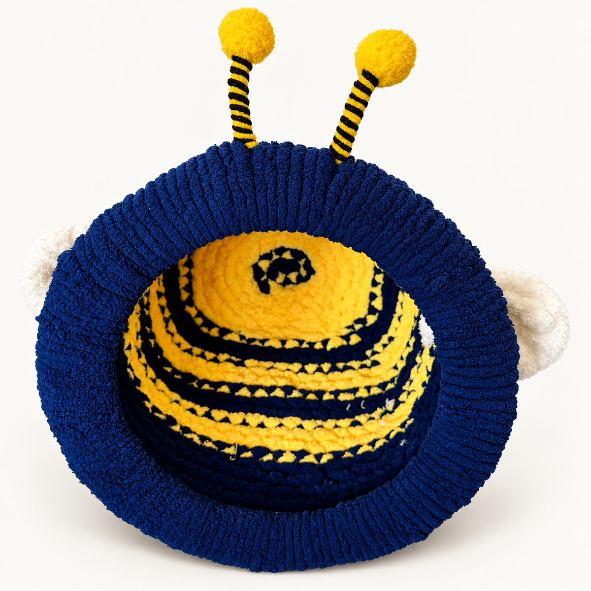 Chunky Knit Cave Bee front view on warm white background