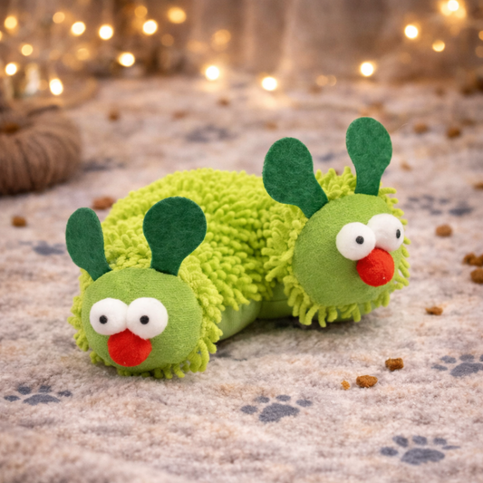 Interactive Caterpillar Cat Toy with Rope Tail Matatabi Fruit – Soft Plush, 23cm